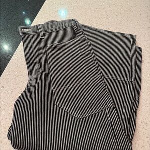 Women’s Everlane Utility Jeans in Railroad stripe